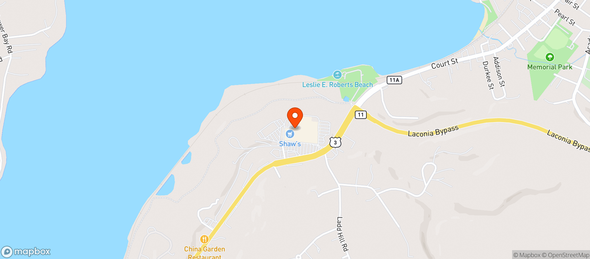Map showing Shaws