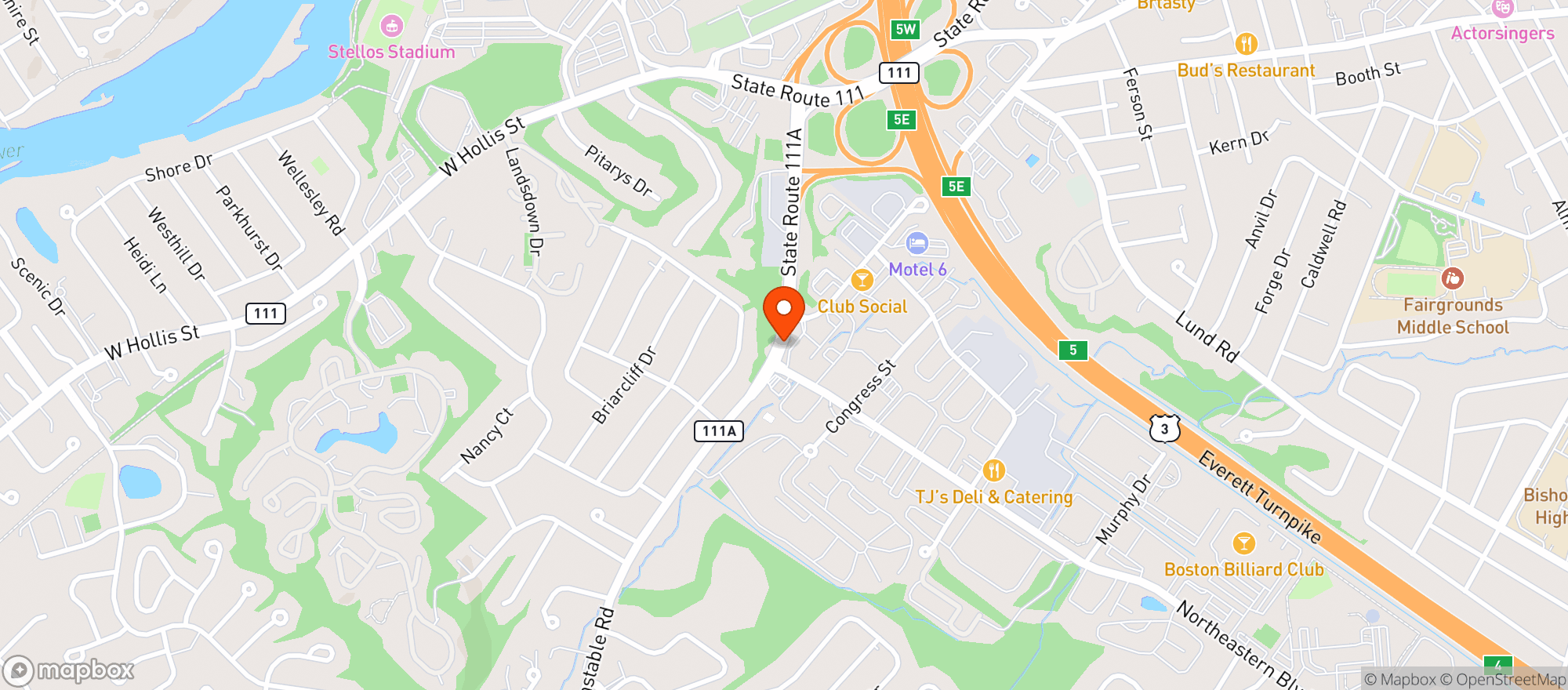 Map showing Nashua Convenience
