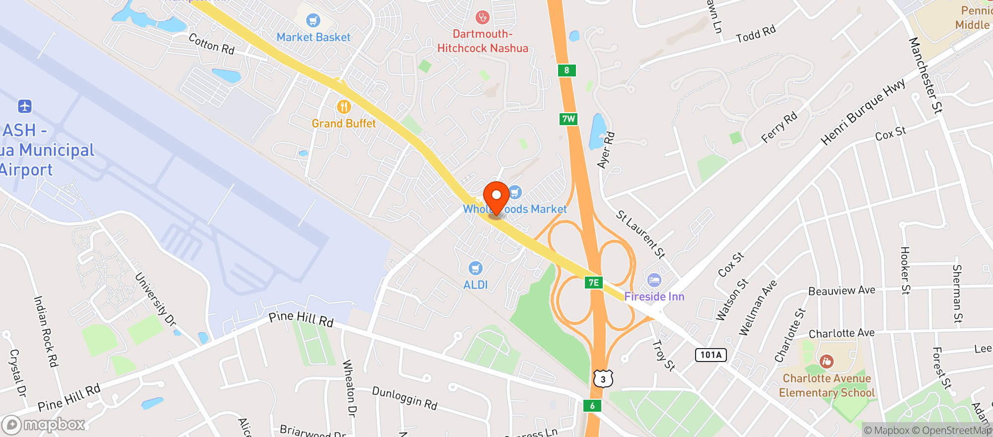 Map showing Whole Foods Market