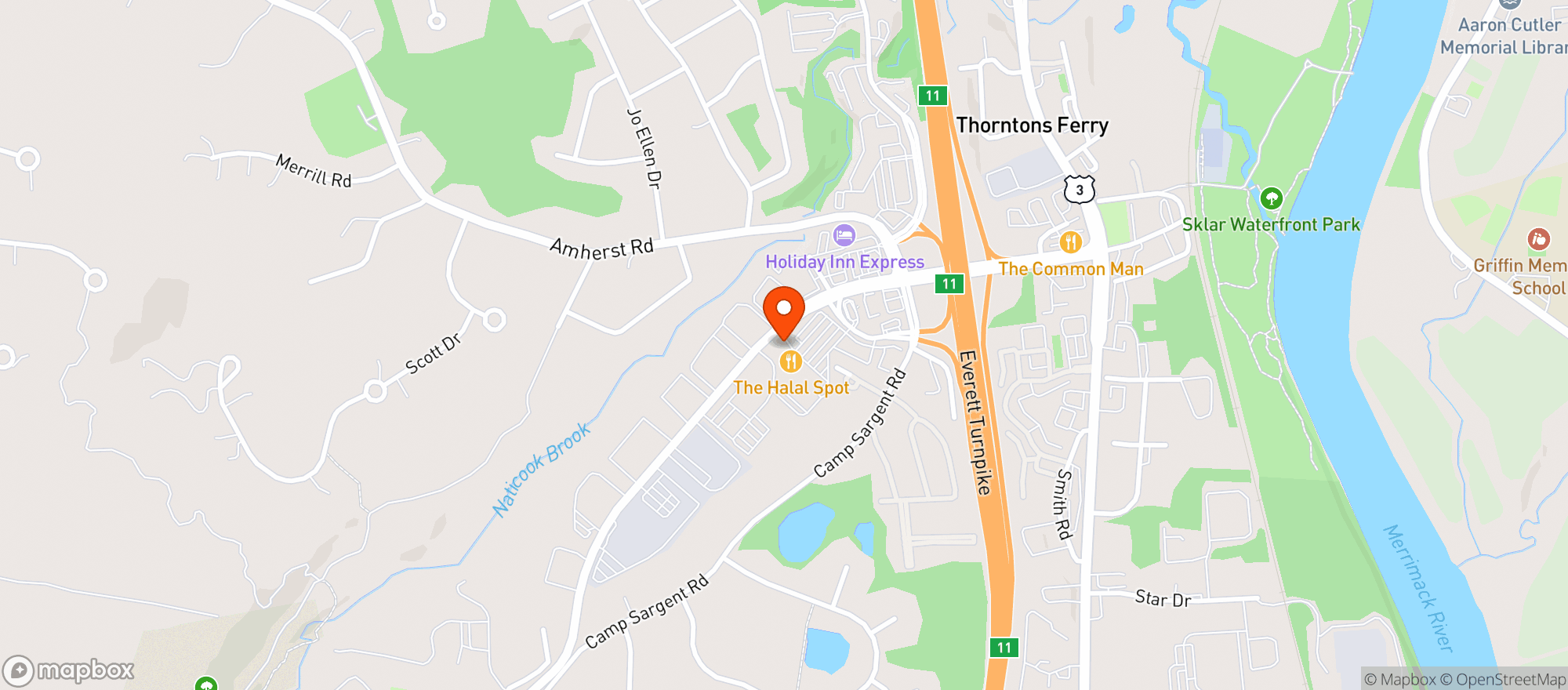 Map showing Shaws