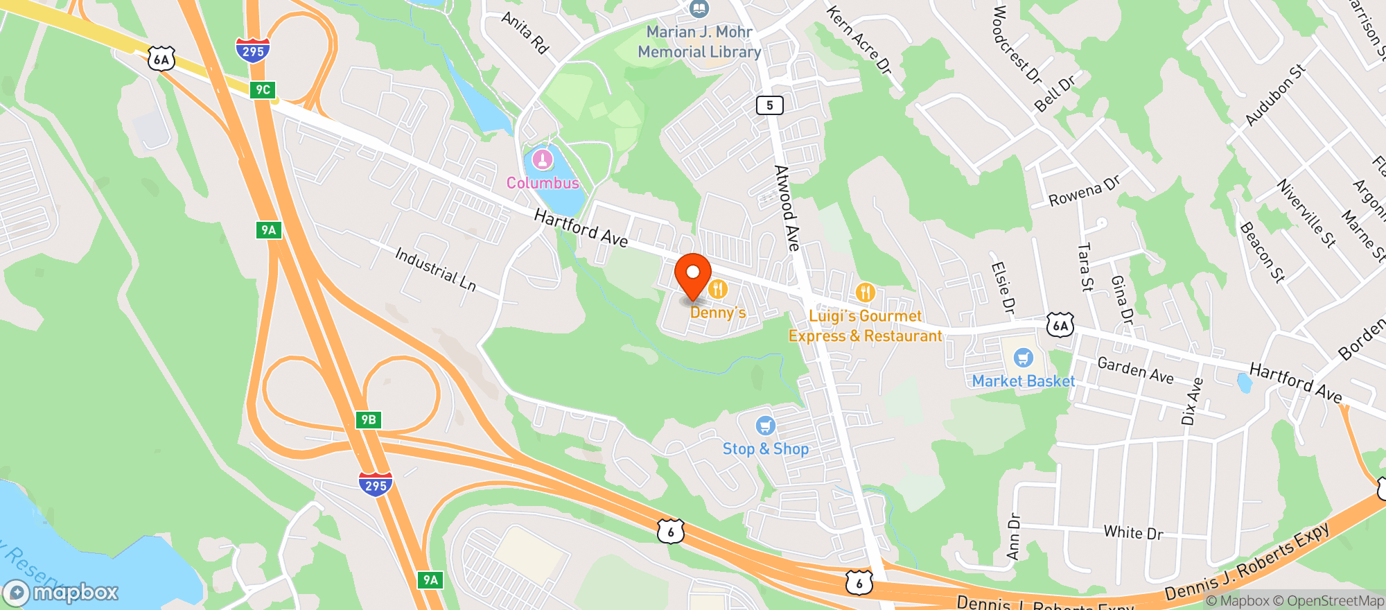 Map showing Knights Liquors