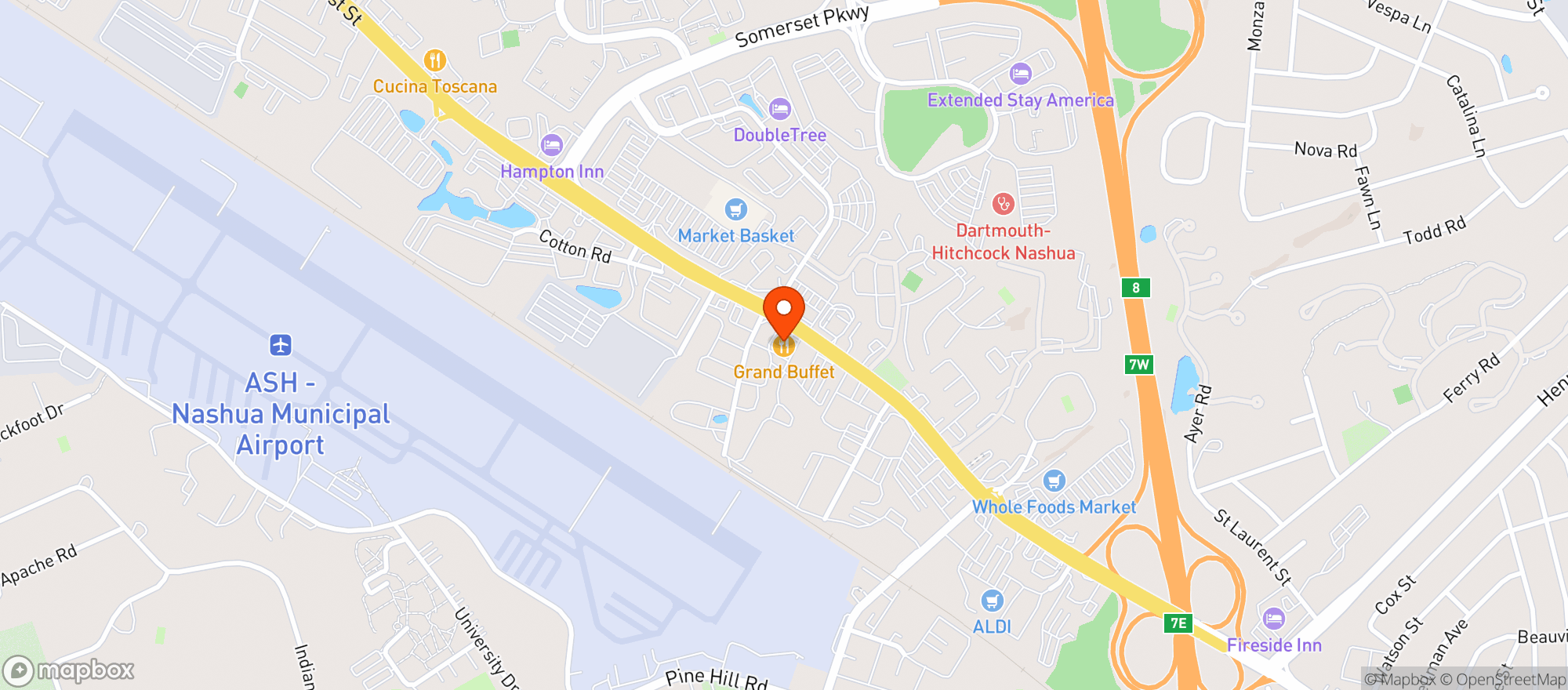 Map showing Evviva Trattoria