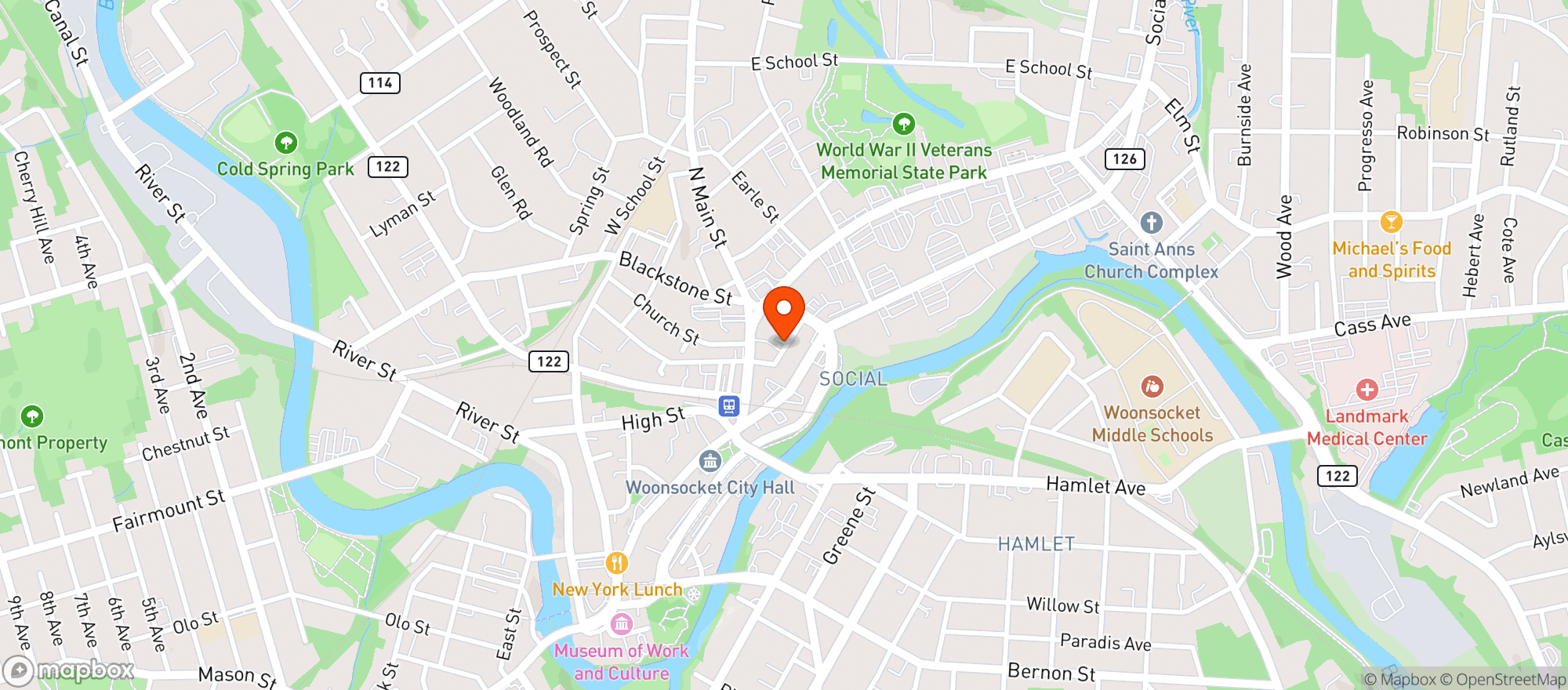 Map showing Stadium Theatre Foundatio