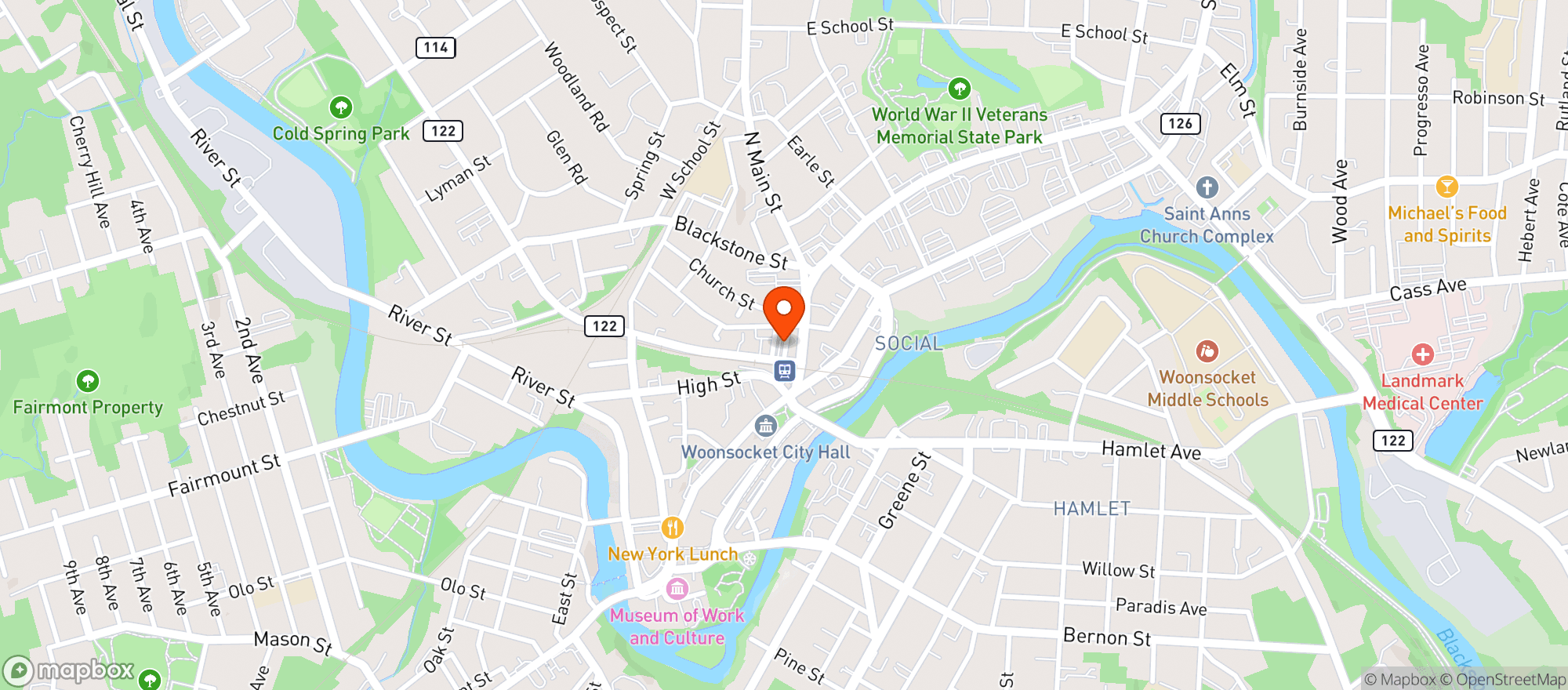 Map showing Ciros Tavern