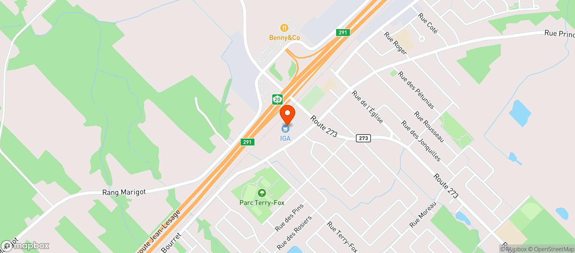 Map showing IGA extra Affilie #8104