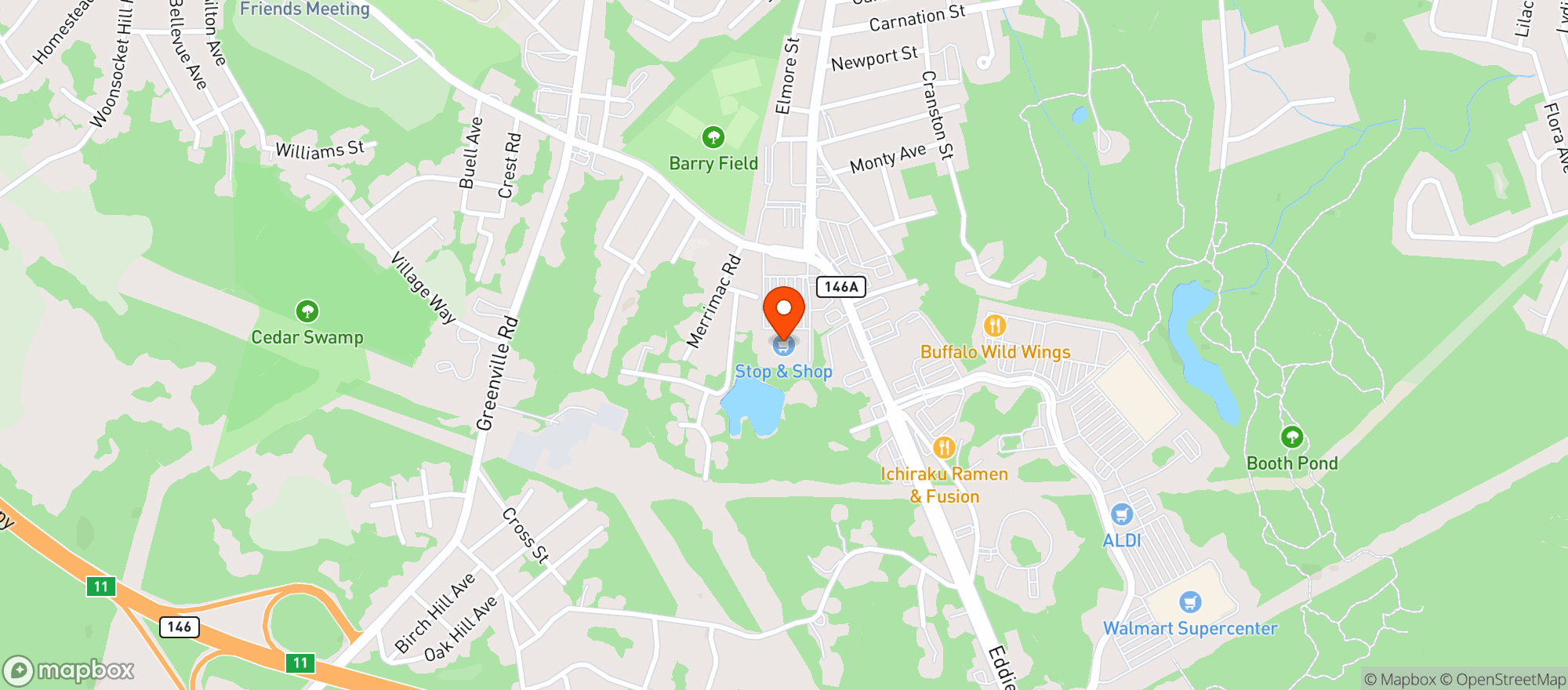 Map showing Stop & Shop - 0721 - North Smithfield