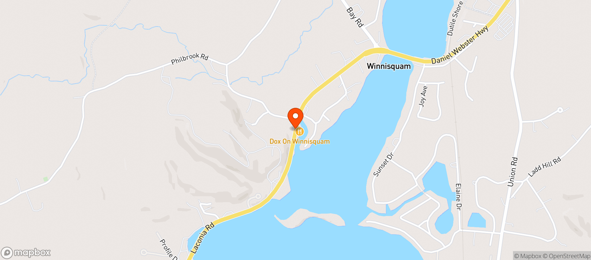Map showing Dox On Winnisquam