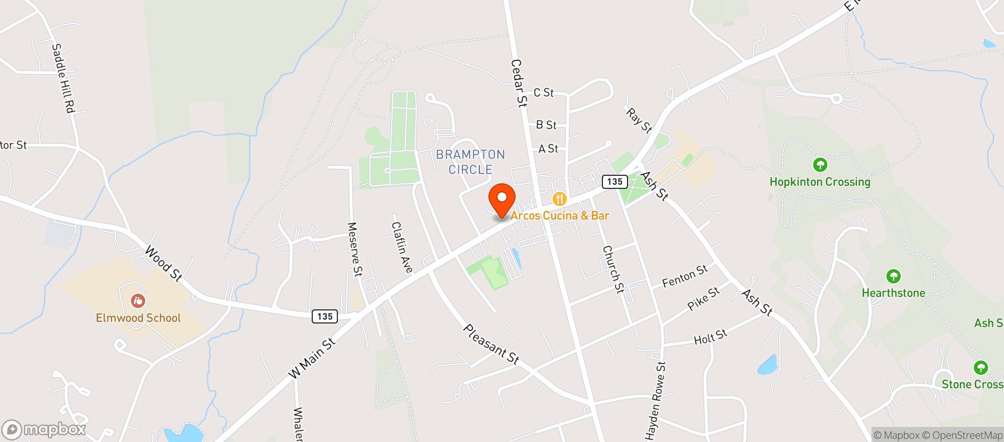 Map showing Bills Pizza