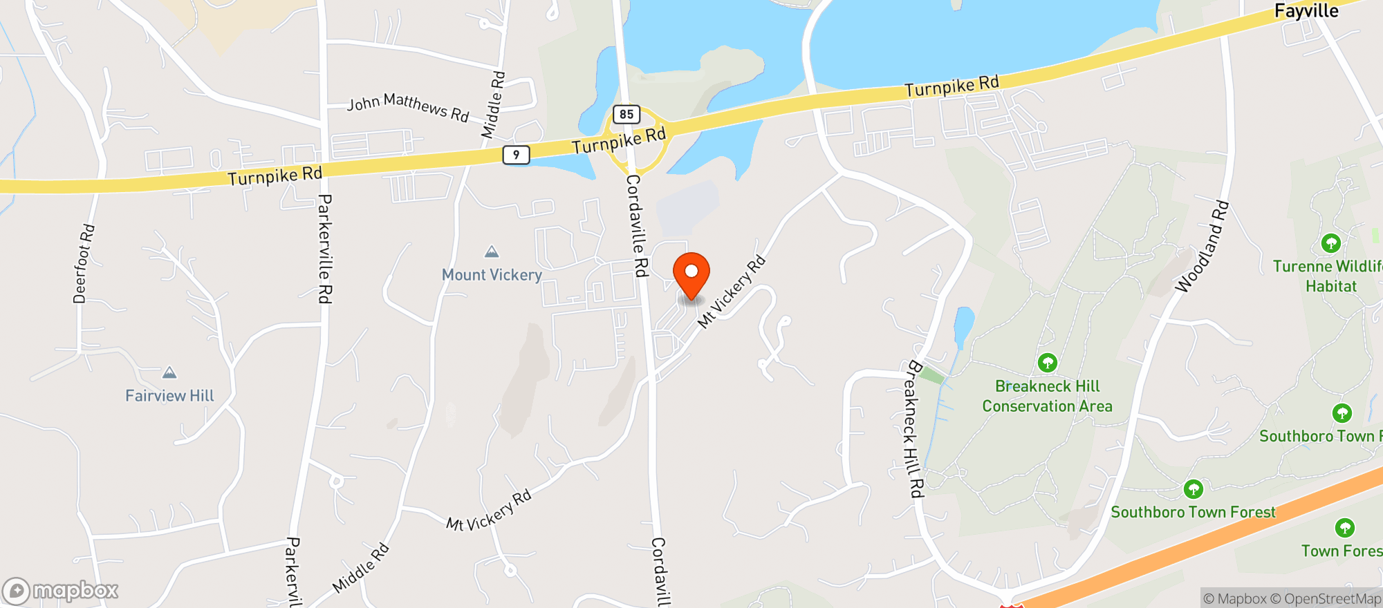 Map showing Stony Brook Market