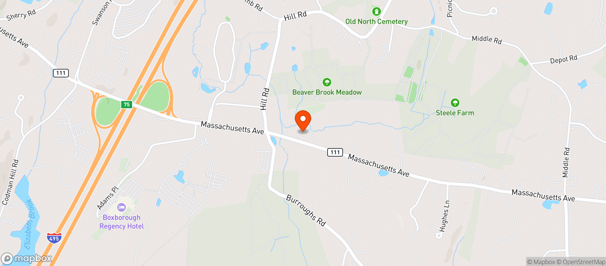 Map showing Liquor World Boxboro