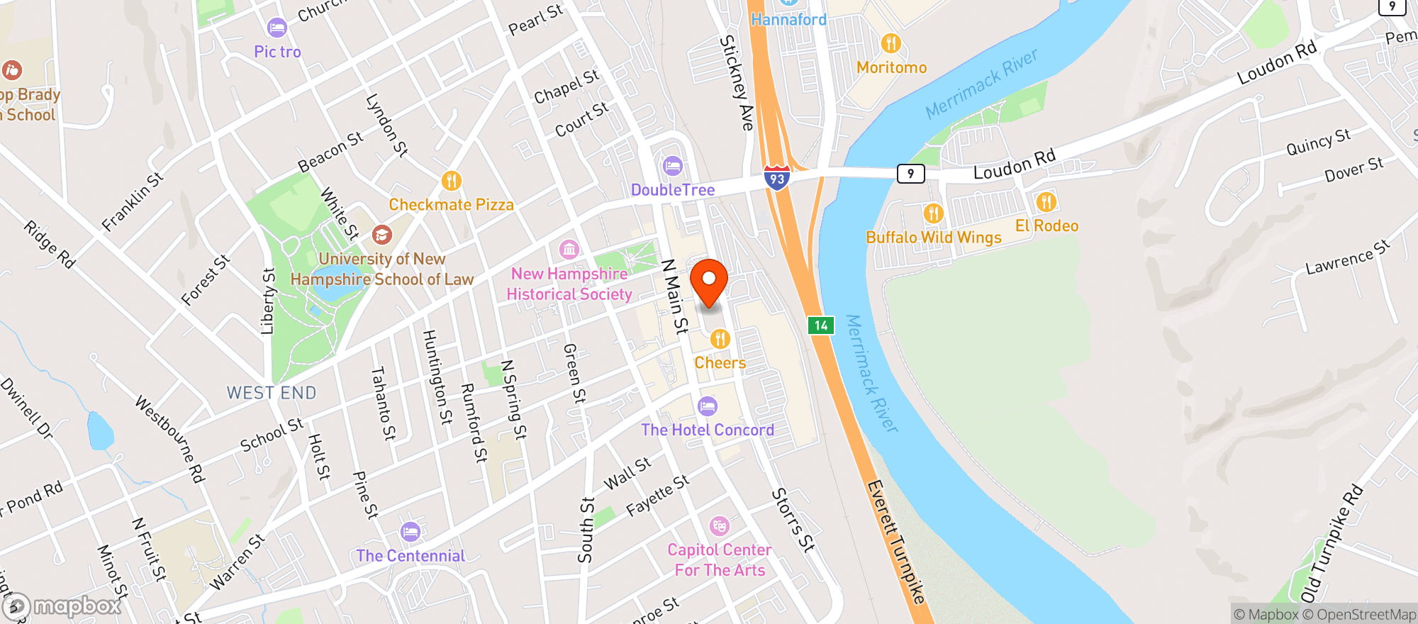 Map showing Concord Craft Brewing