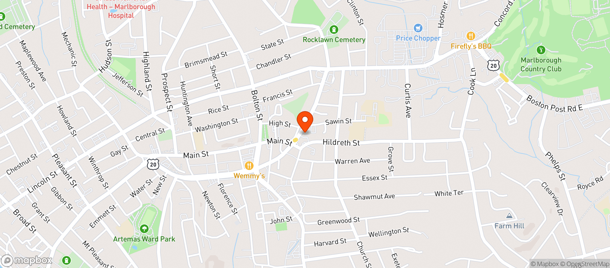 Map showing Sperrys Liquor