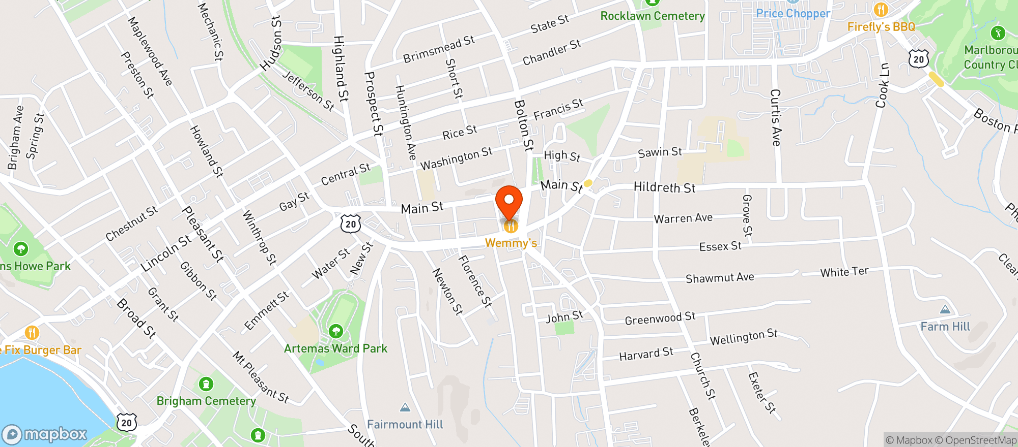 Map showing Wemmys Kitchen & Lounge