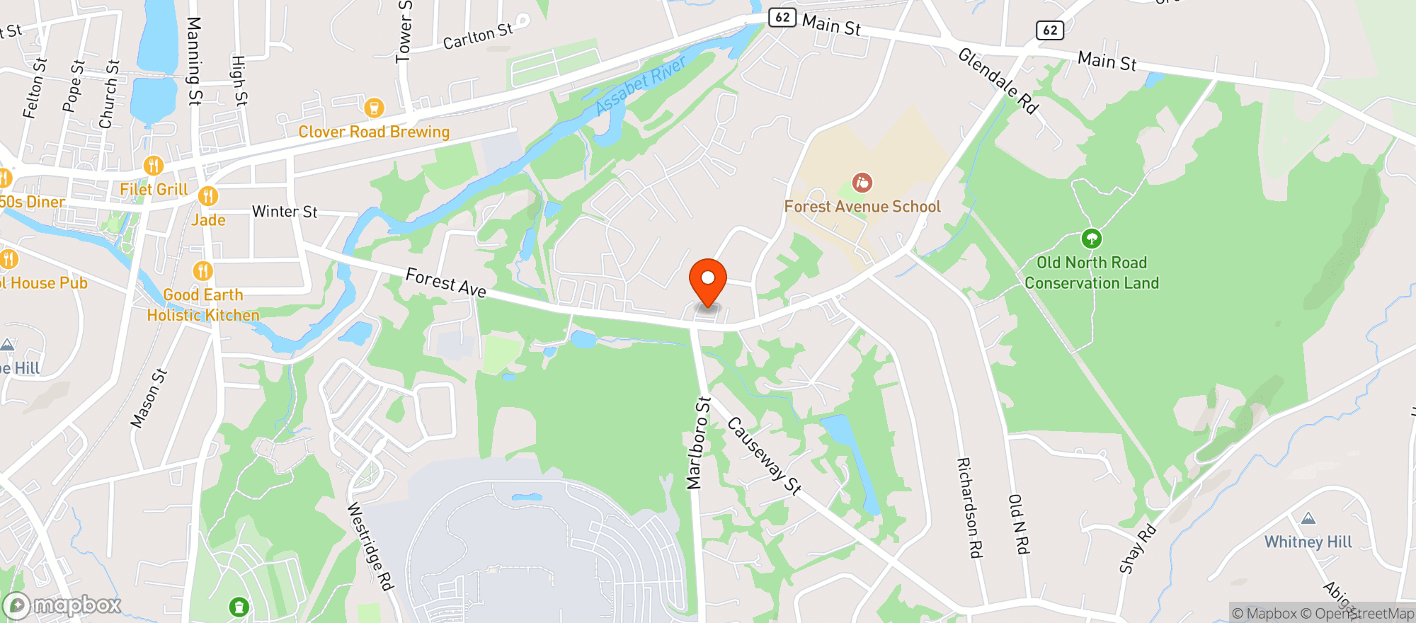 Map showing Apple Country Market - Hudson