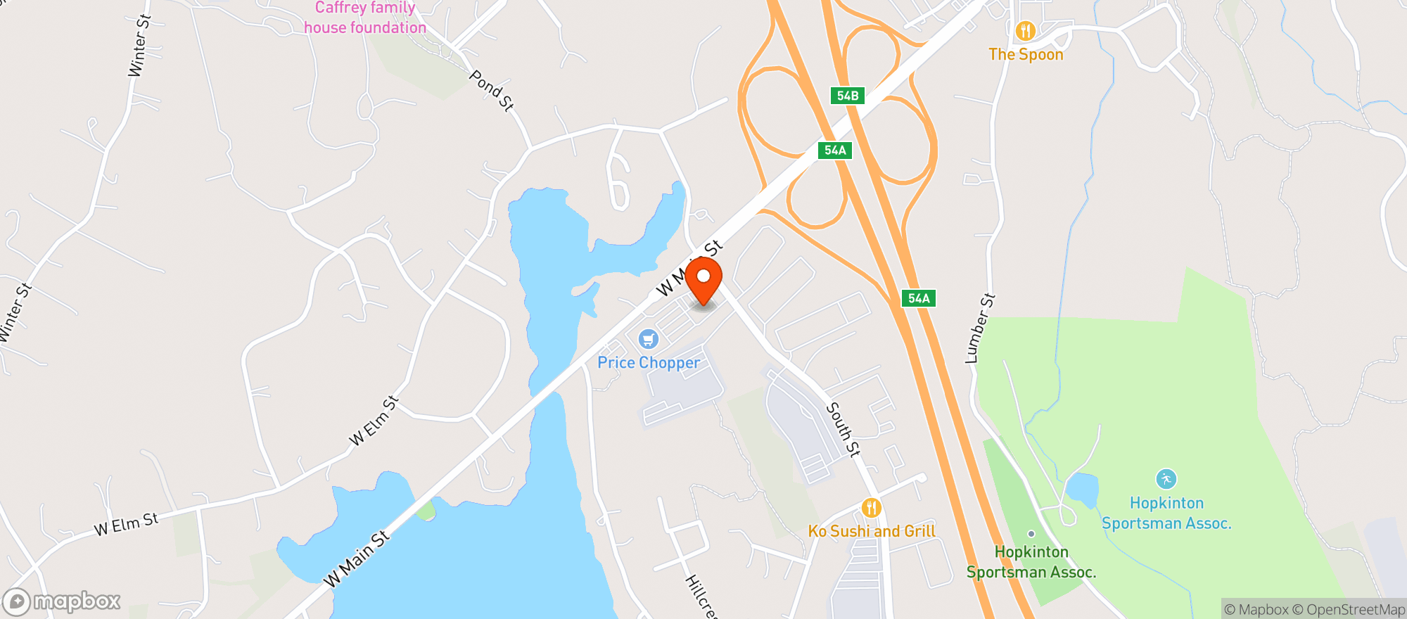Map showing The Vin Bin