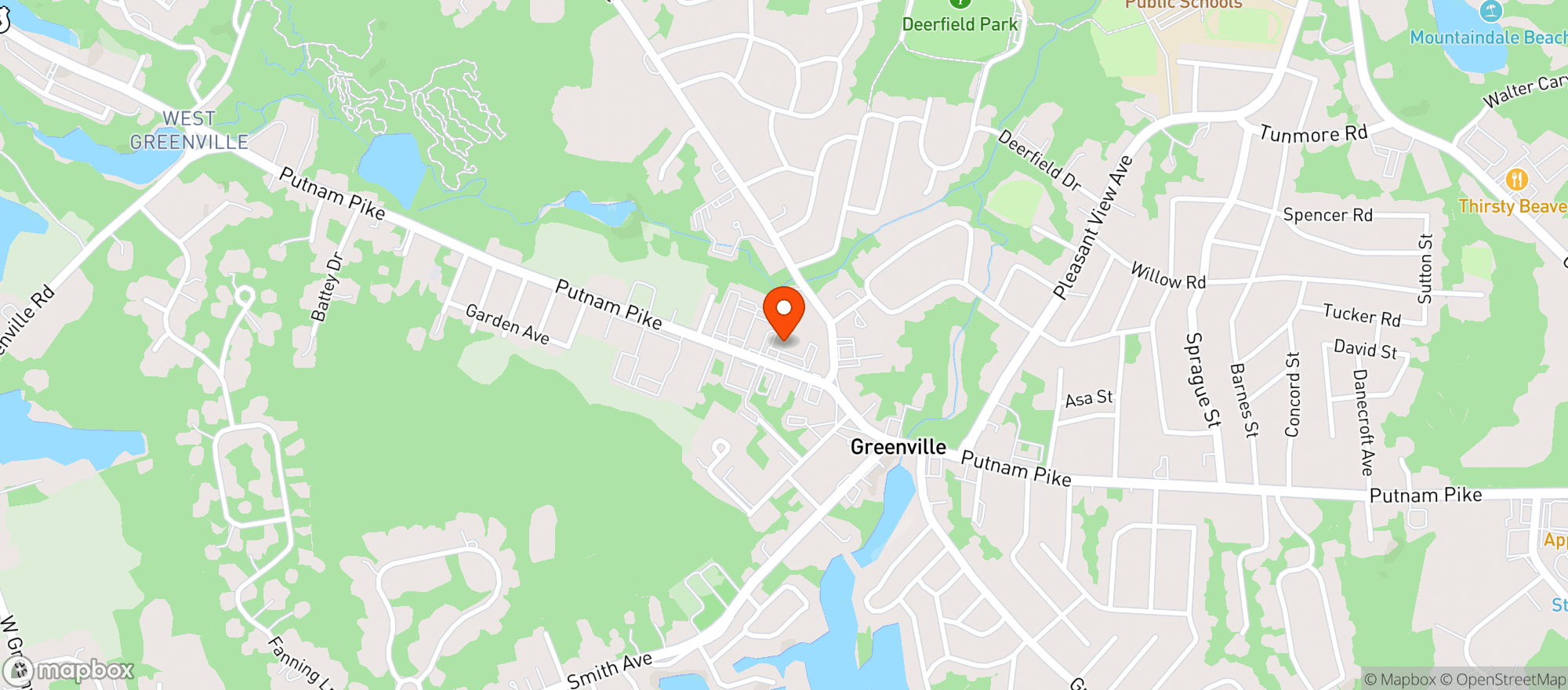 Map showing Putnam Pike Liquors