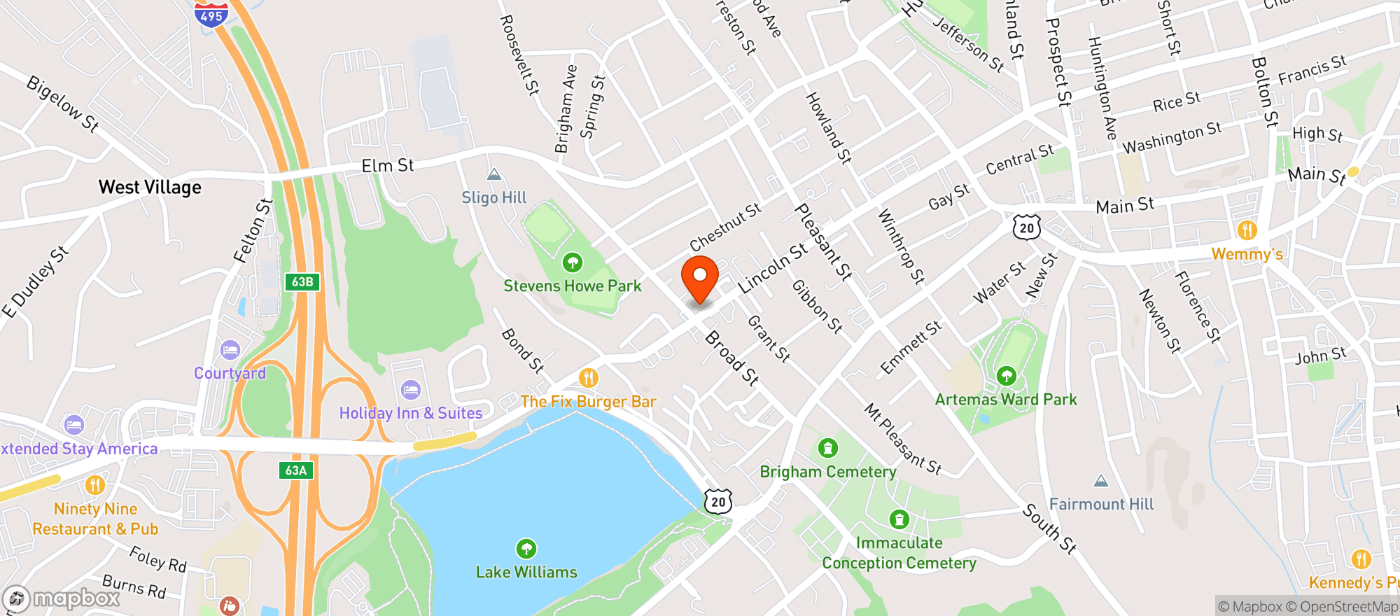 Map showing Sperrys Liquors