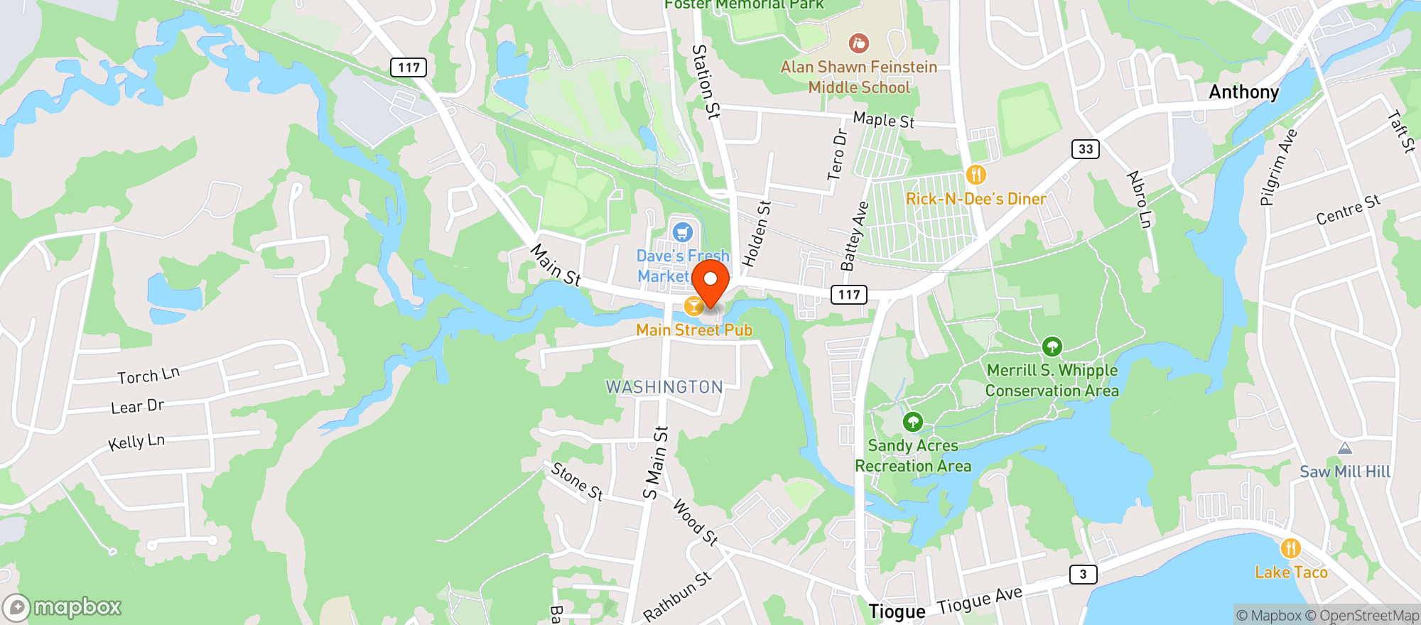 Map showing Main Street Wine & Spirits