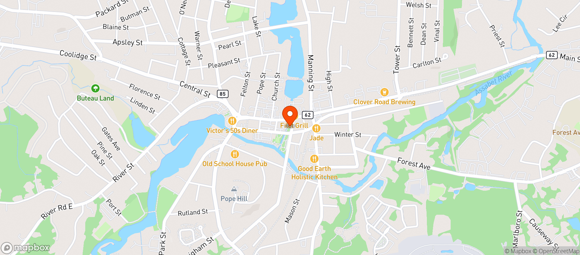 Map showing Medusa Downtown Beer Garden