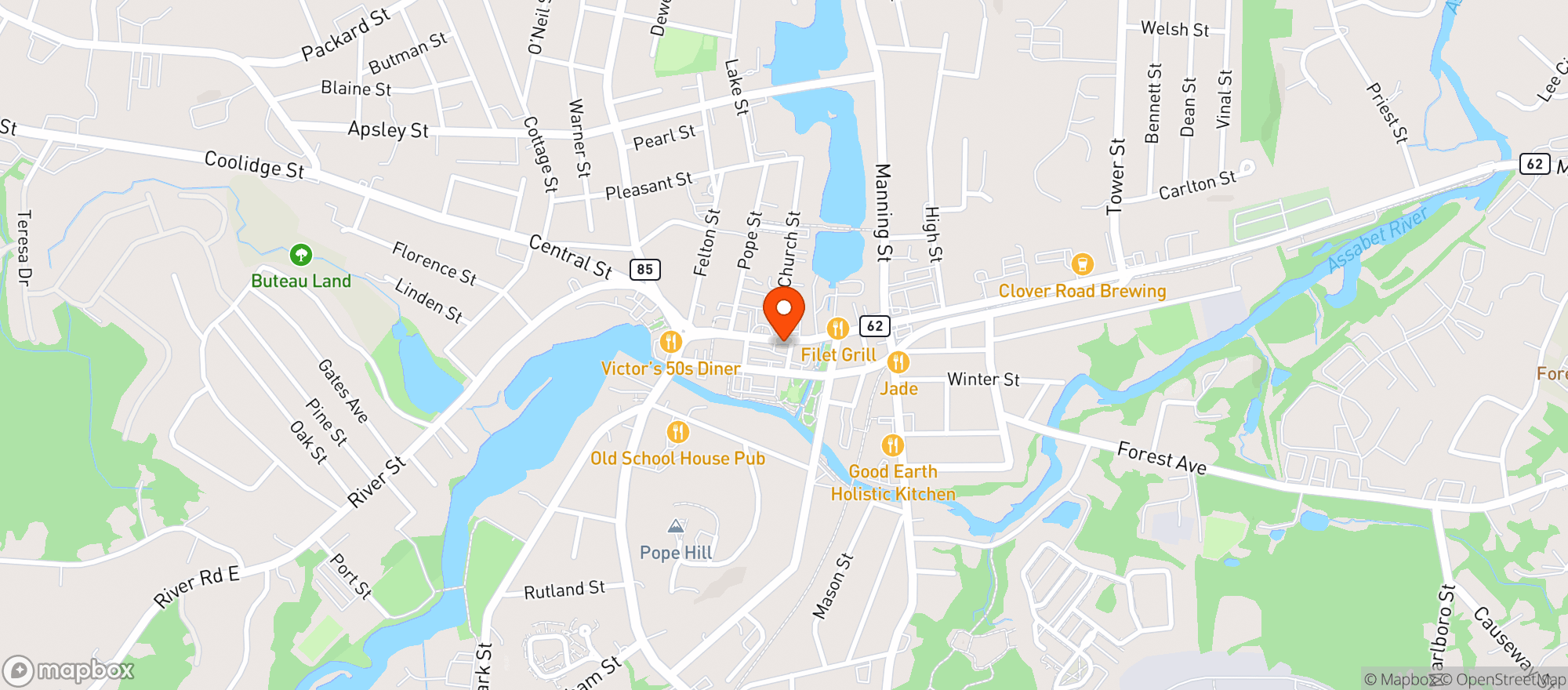 Map showing Chubbys Liquor Hudson W & S