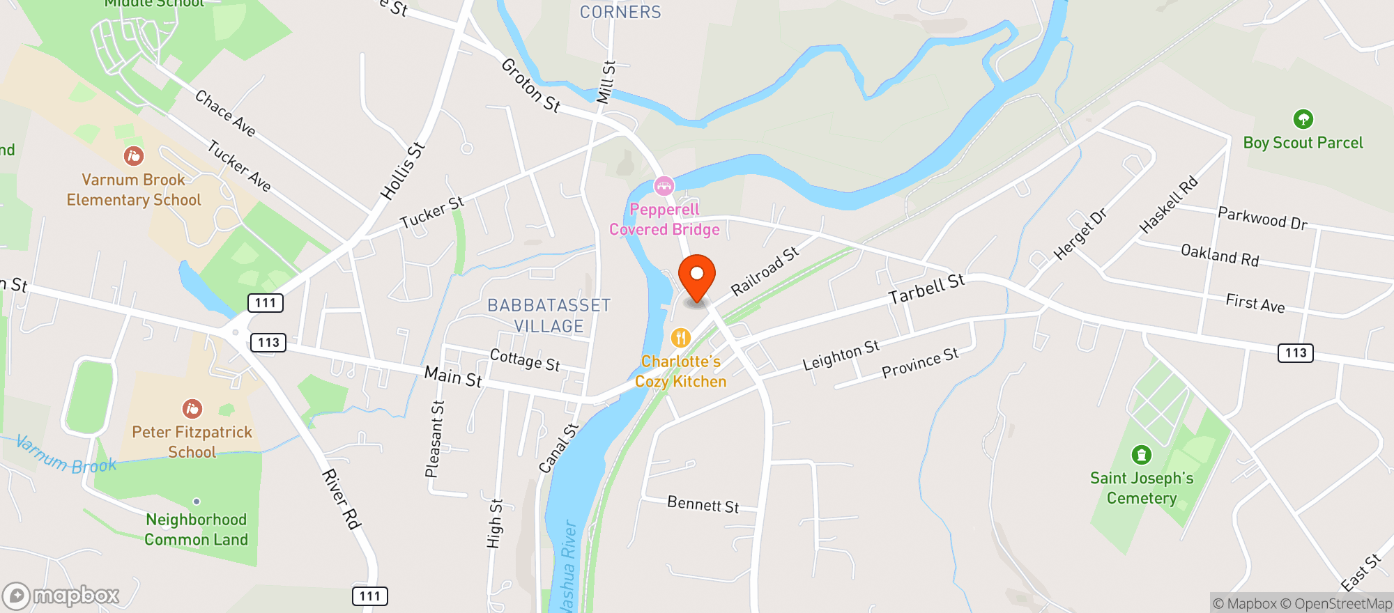 Map showing Ray's Package Store