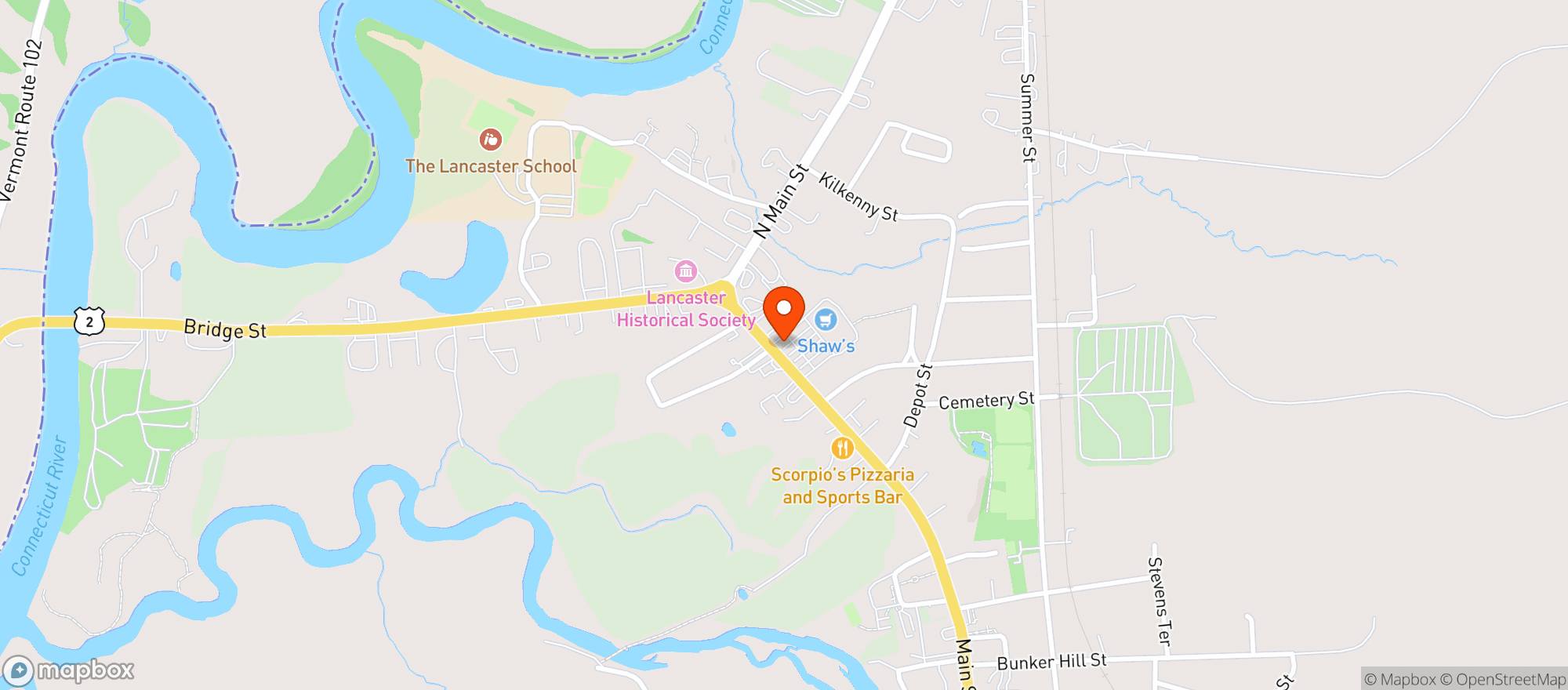 Map showing Shaw's Supermarkets Lancaster