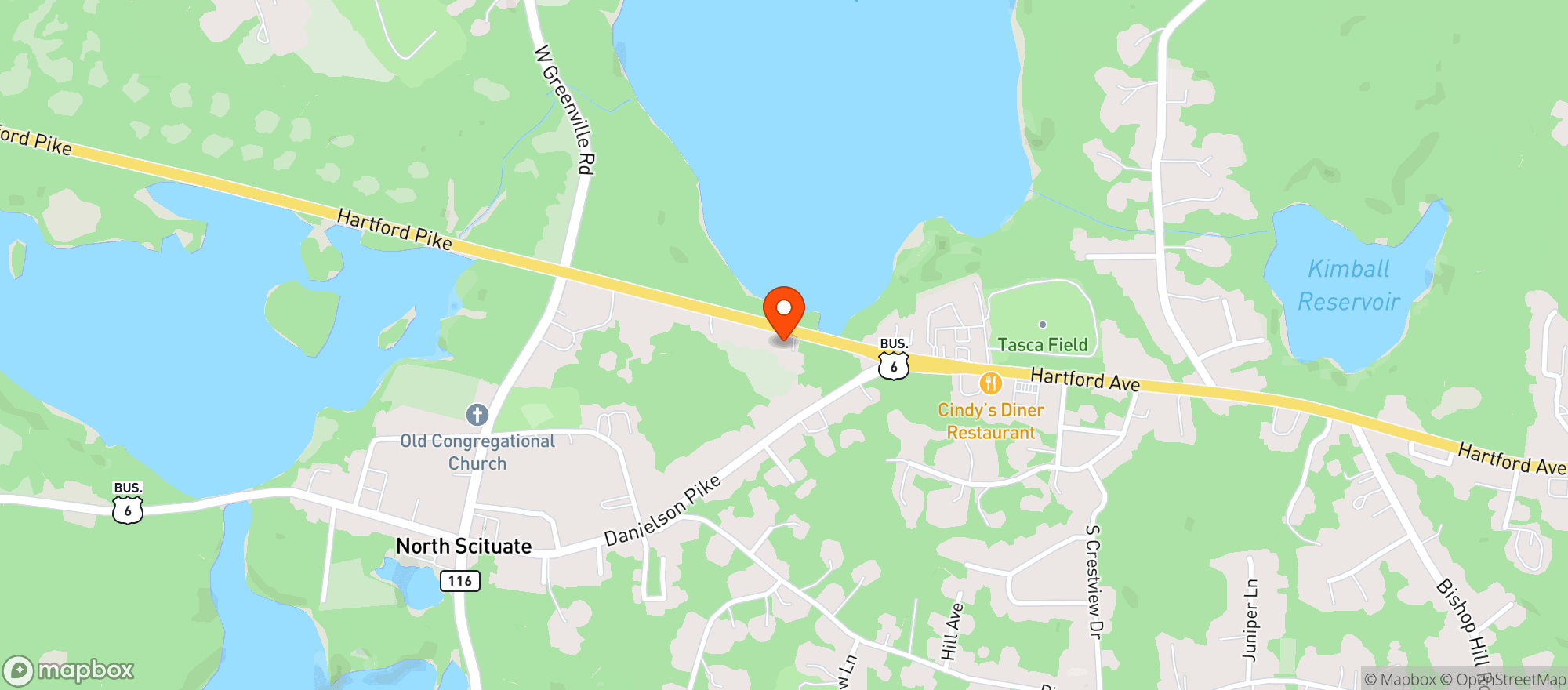 Map showing Scituate Liquor Shoppe