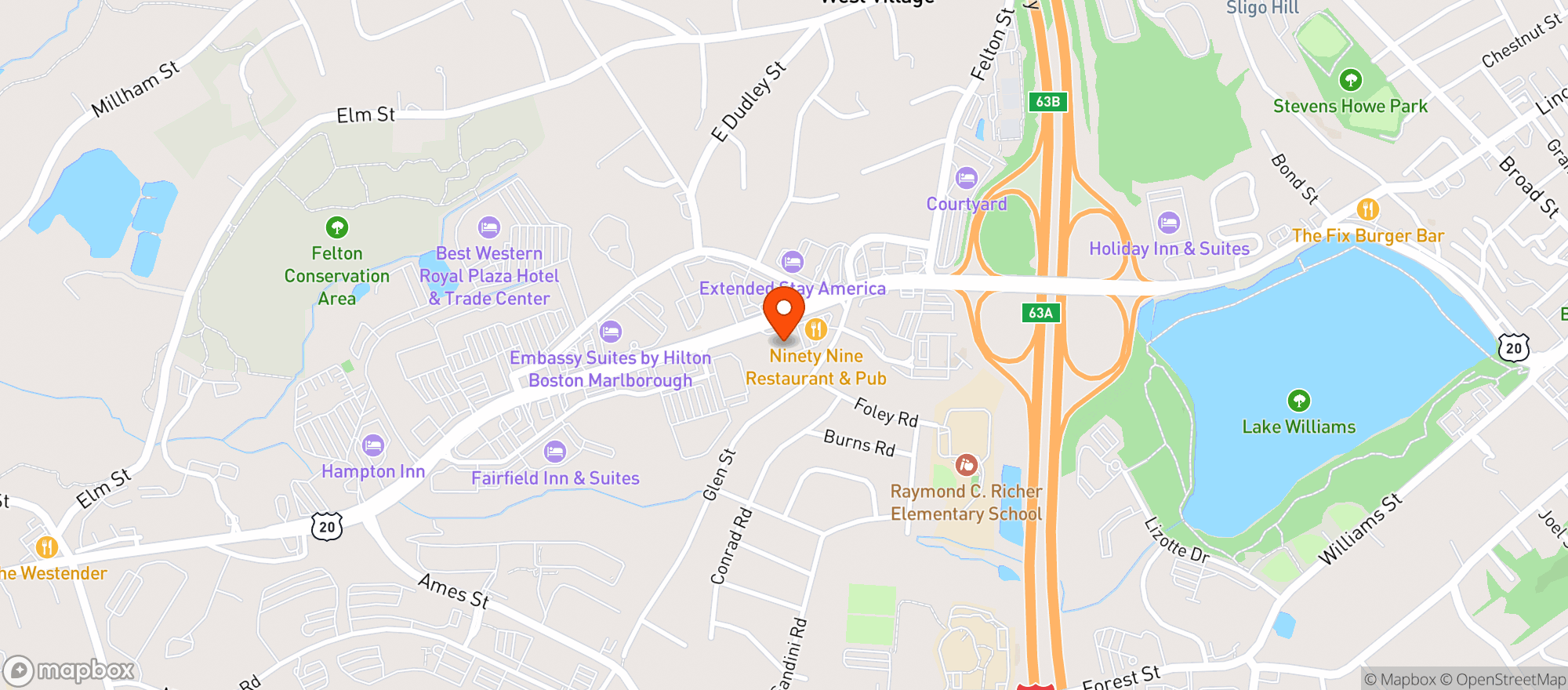 Map showing Marlboro Wine & Spirit Co