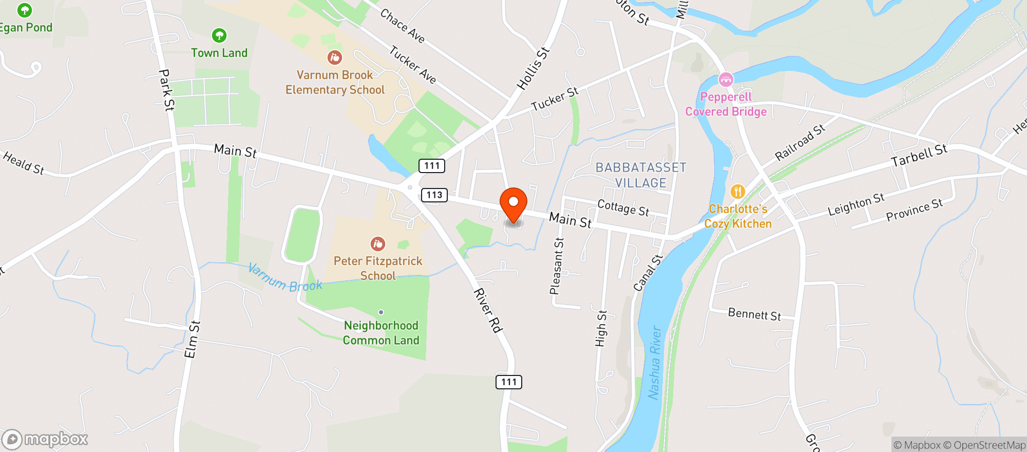 Map showing Pepperell Quality Market