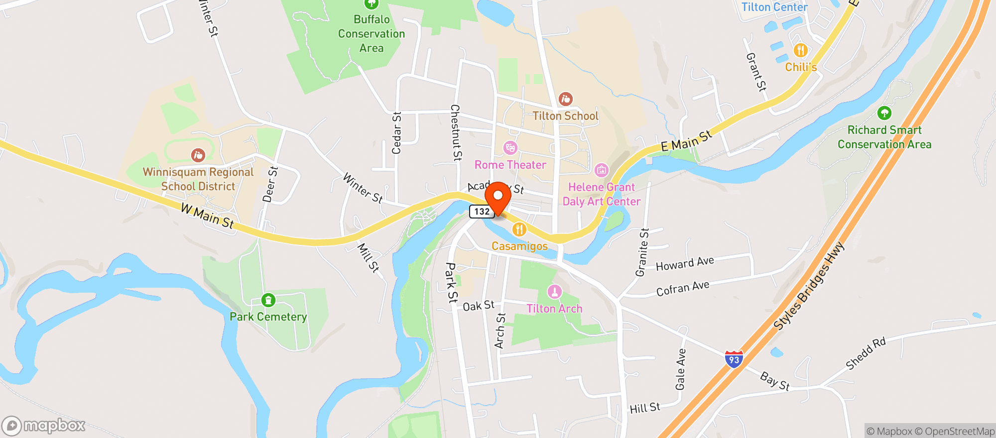 Map showing Tilton House Of Pizza