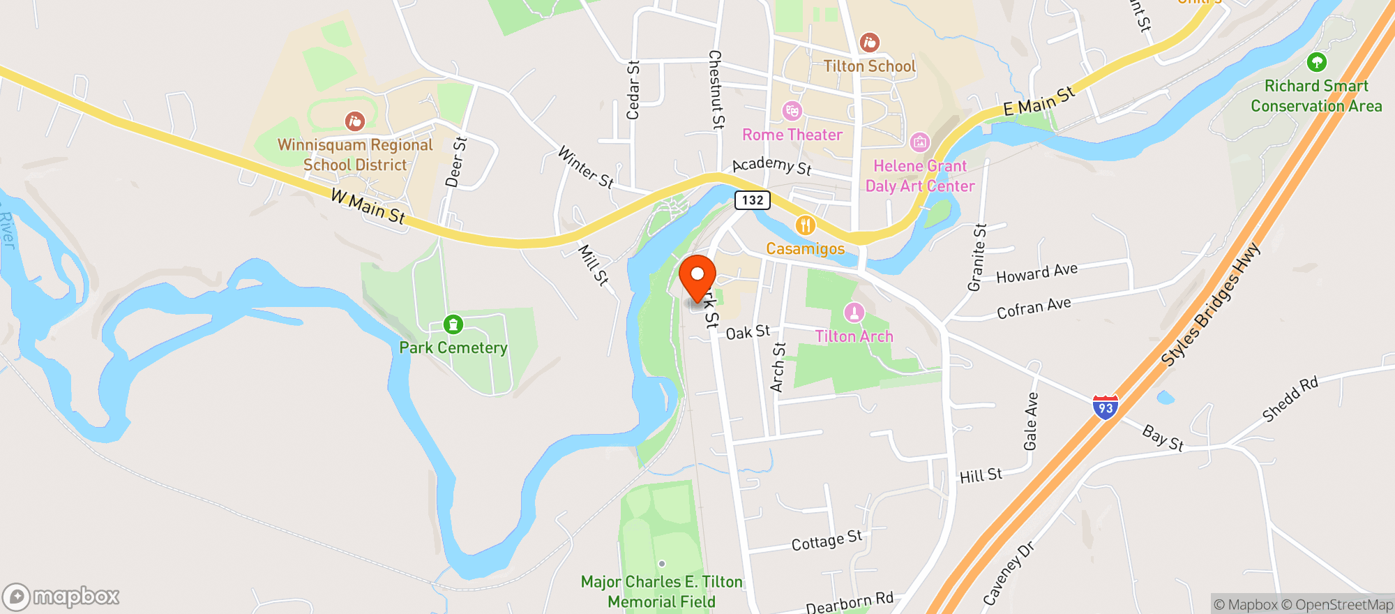 Map showing Park Street Pub And Tavern