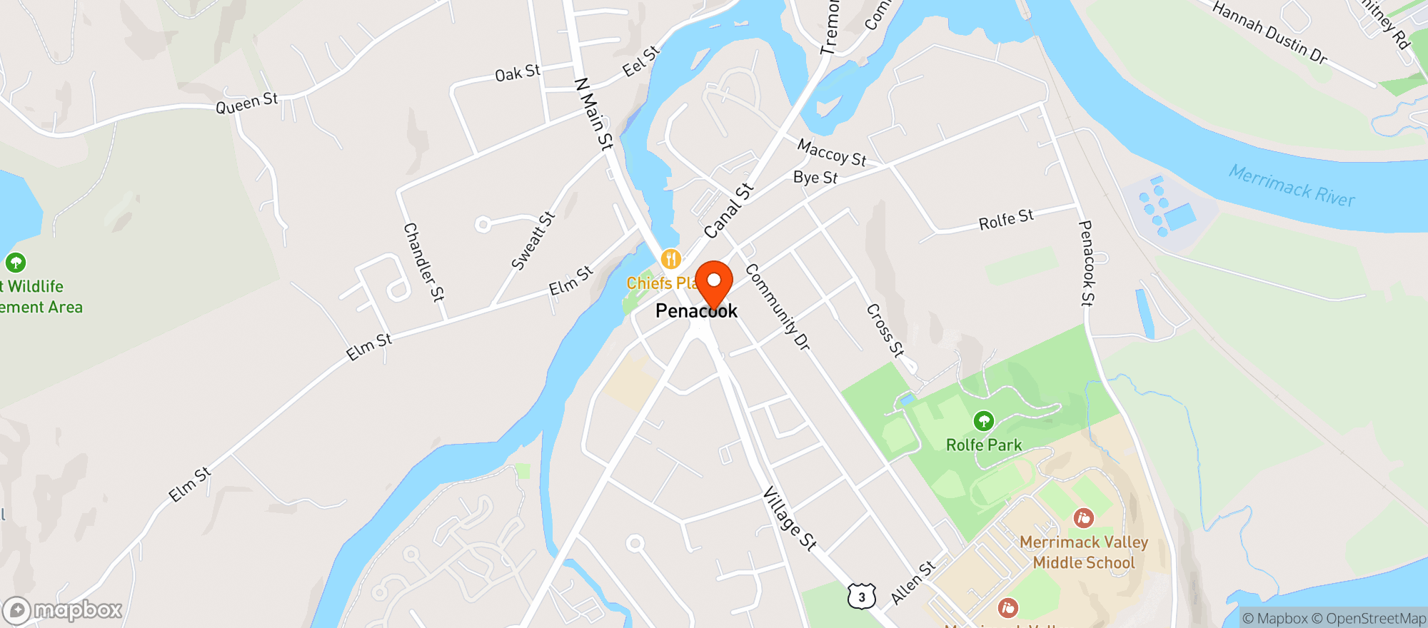 Map showing Village Street Discount Beverage