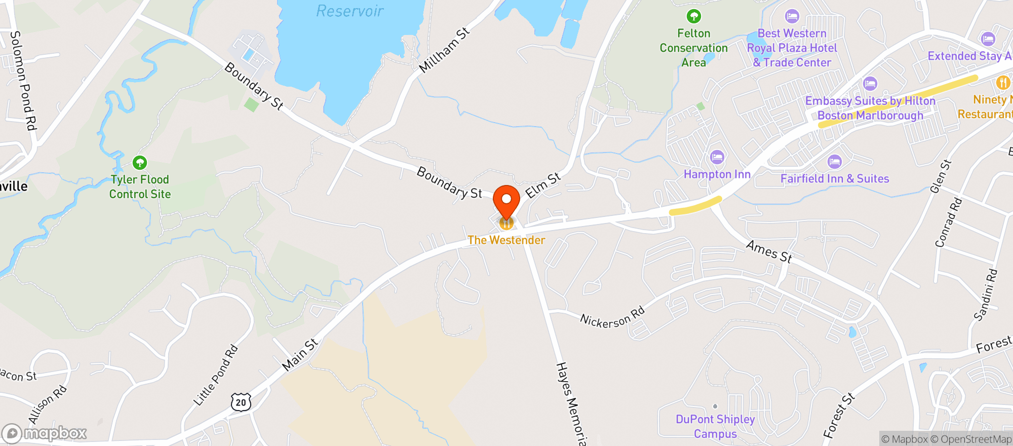 Map showing Saffron Indian Restaurant & Bar