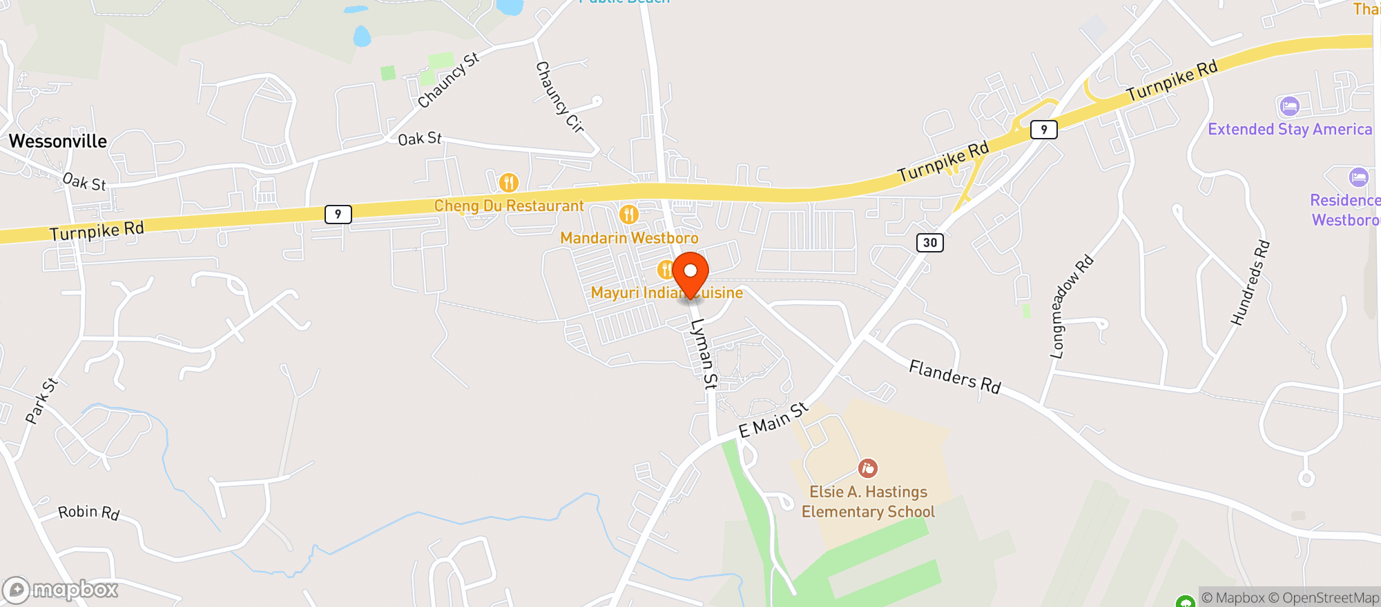Map showing Mexicali Mexican Grill