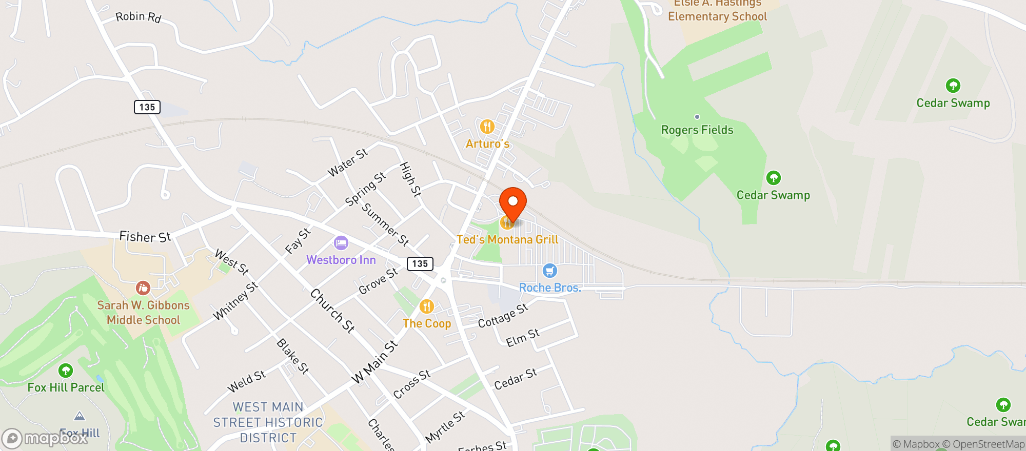 Map showing Teds Montana Grill