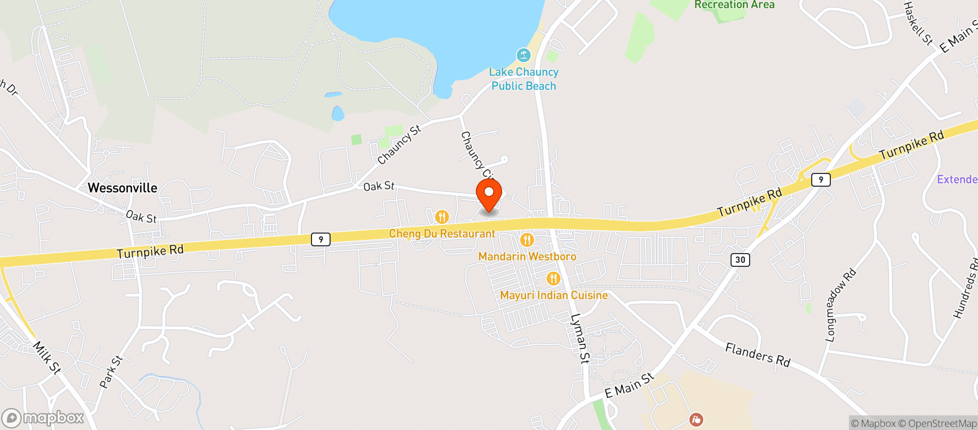 Map showing Harrys Restaurant