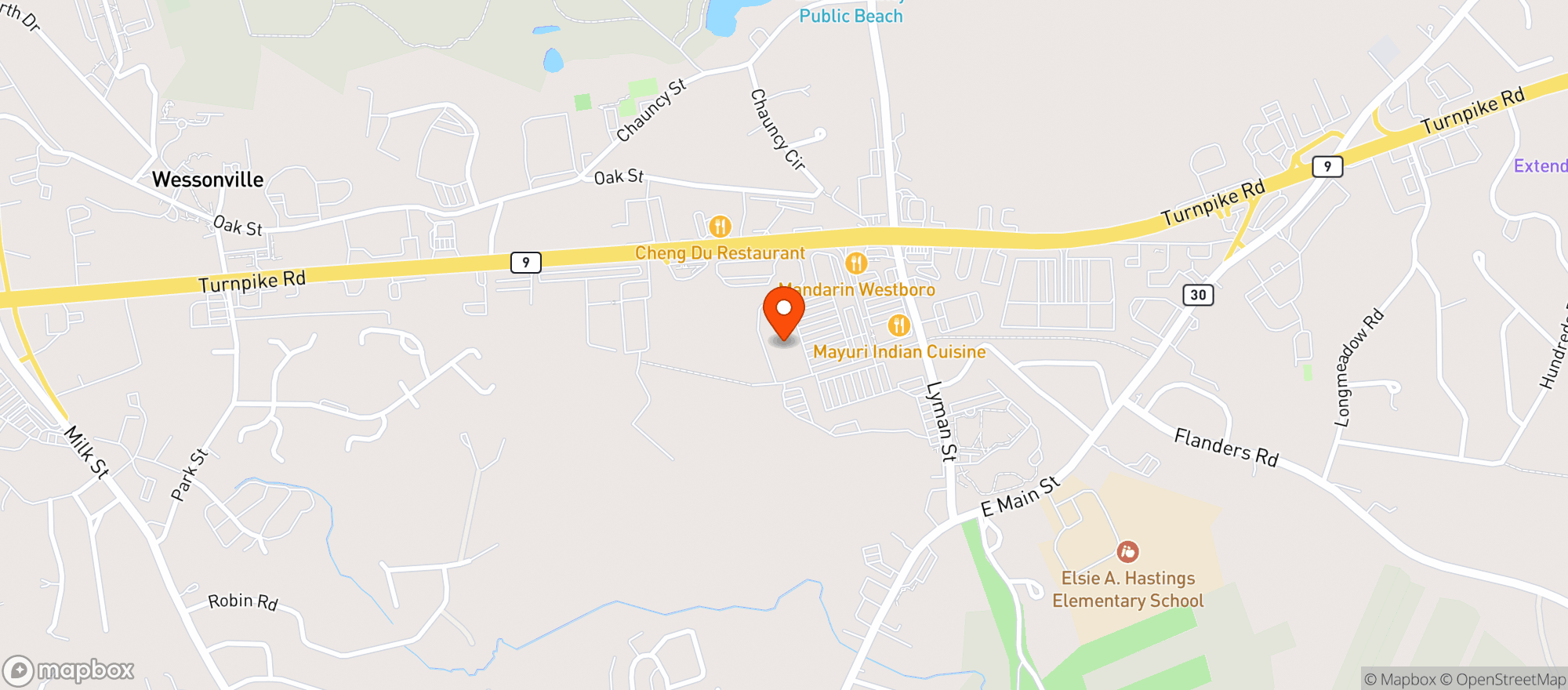 Map showing STOP & SHOP (32 LYMAN STREET)