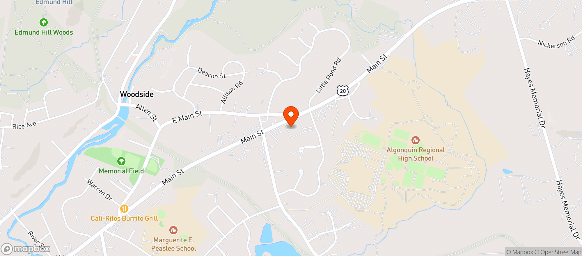 Map showing NEIGHBORHOOD TAVERN 