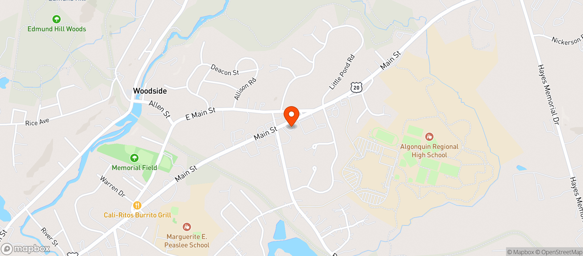 Map showing Bacon's Northborough