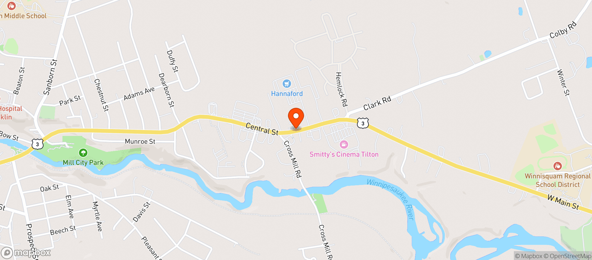 Map showing Hannaford