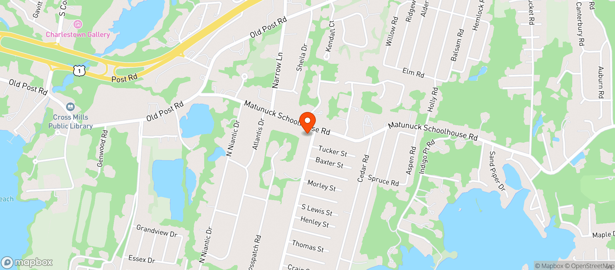 Map showing The Breachway Grill
