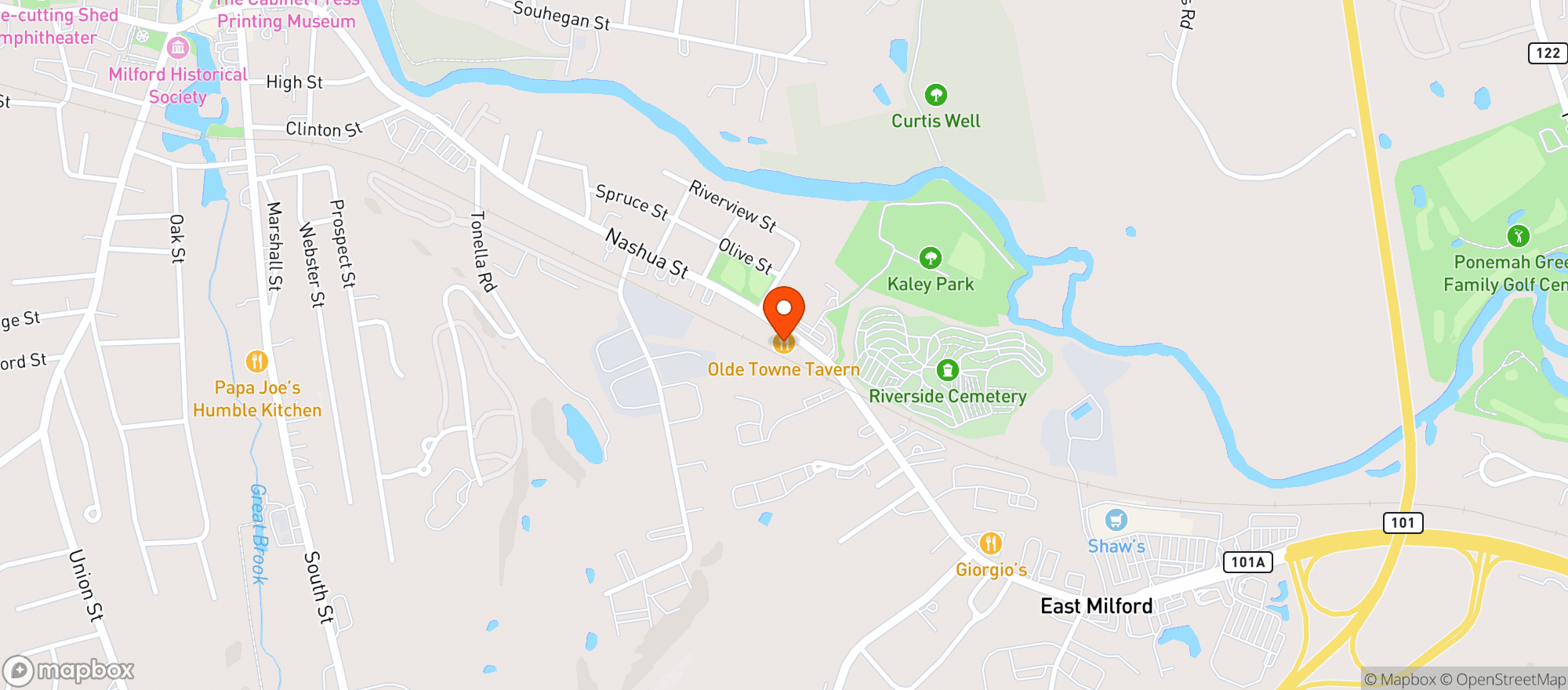 Map showing Olde Towne Tavern