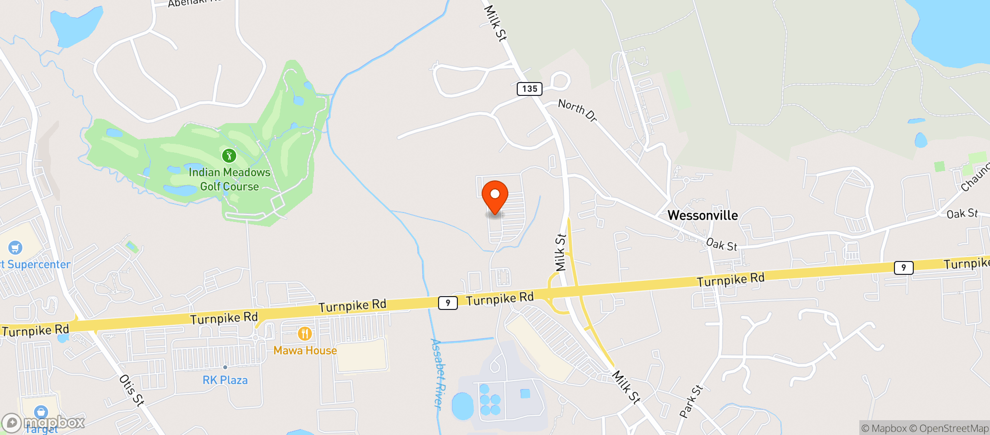 Map showing Red Heat Tavern