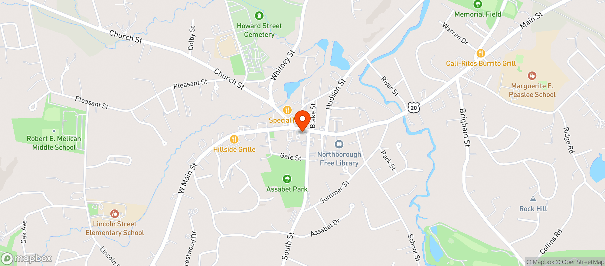Map showing Northboro Liquors