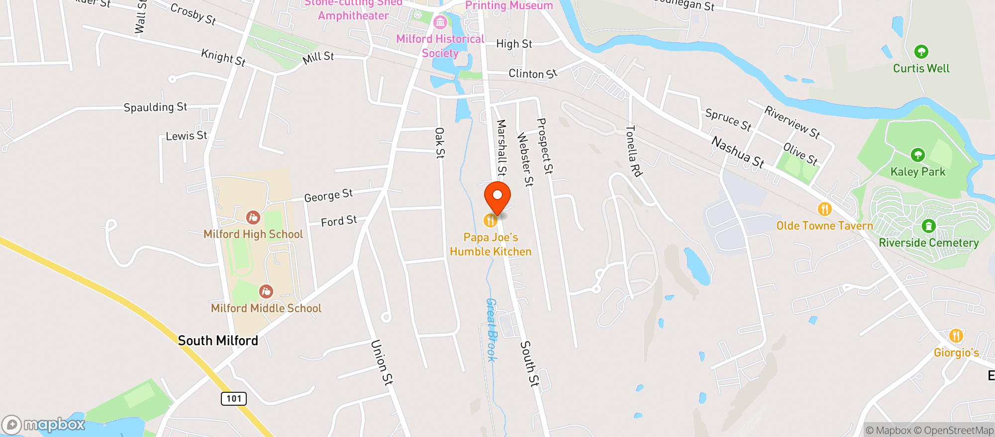 Map showing Papa Joes Humble Kitchen