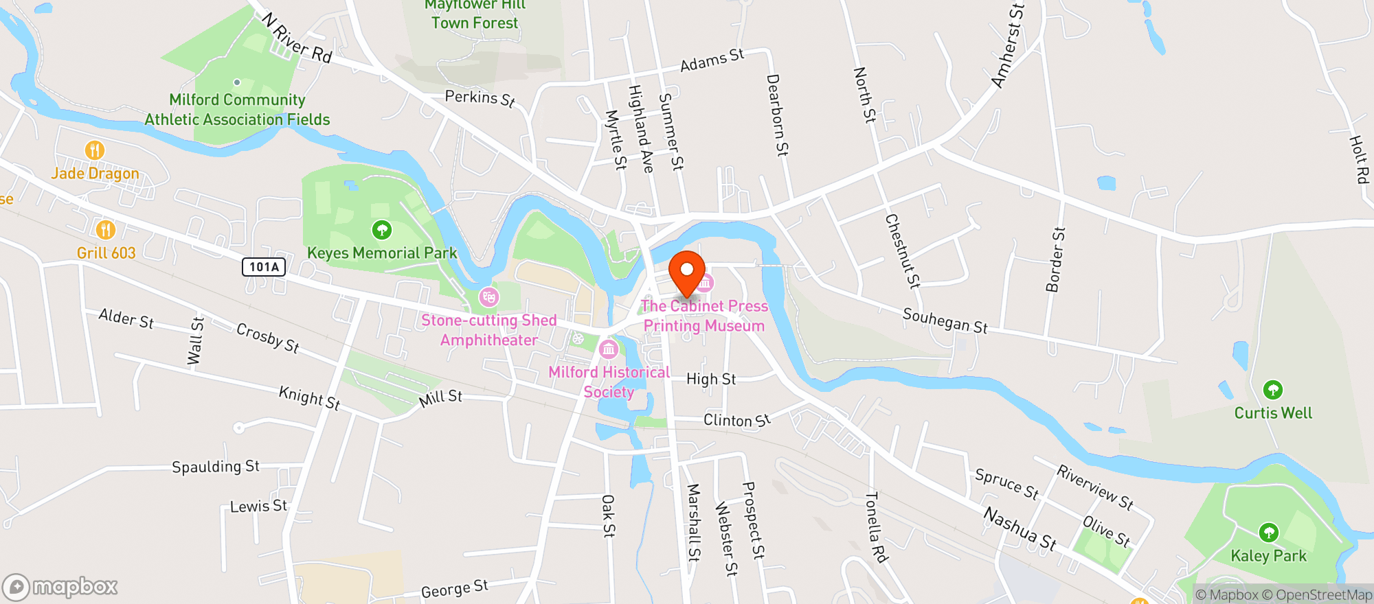 Map showing Townhall Taphouse & Eatery
