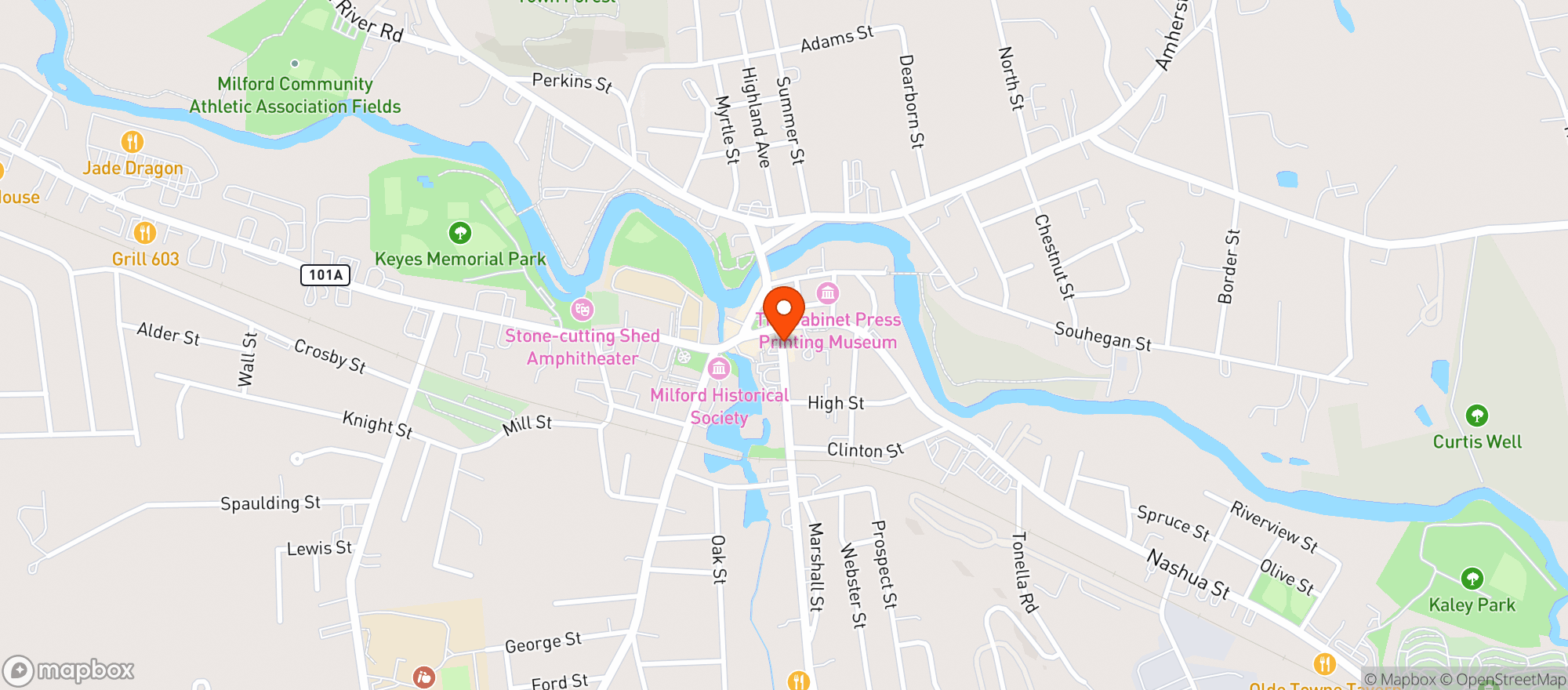 Map showing Amigos Mexican Cantina