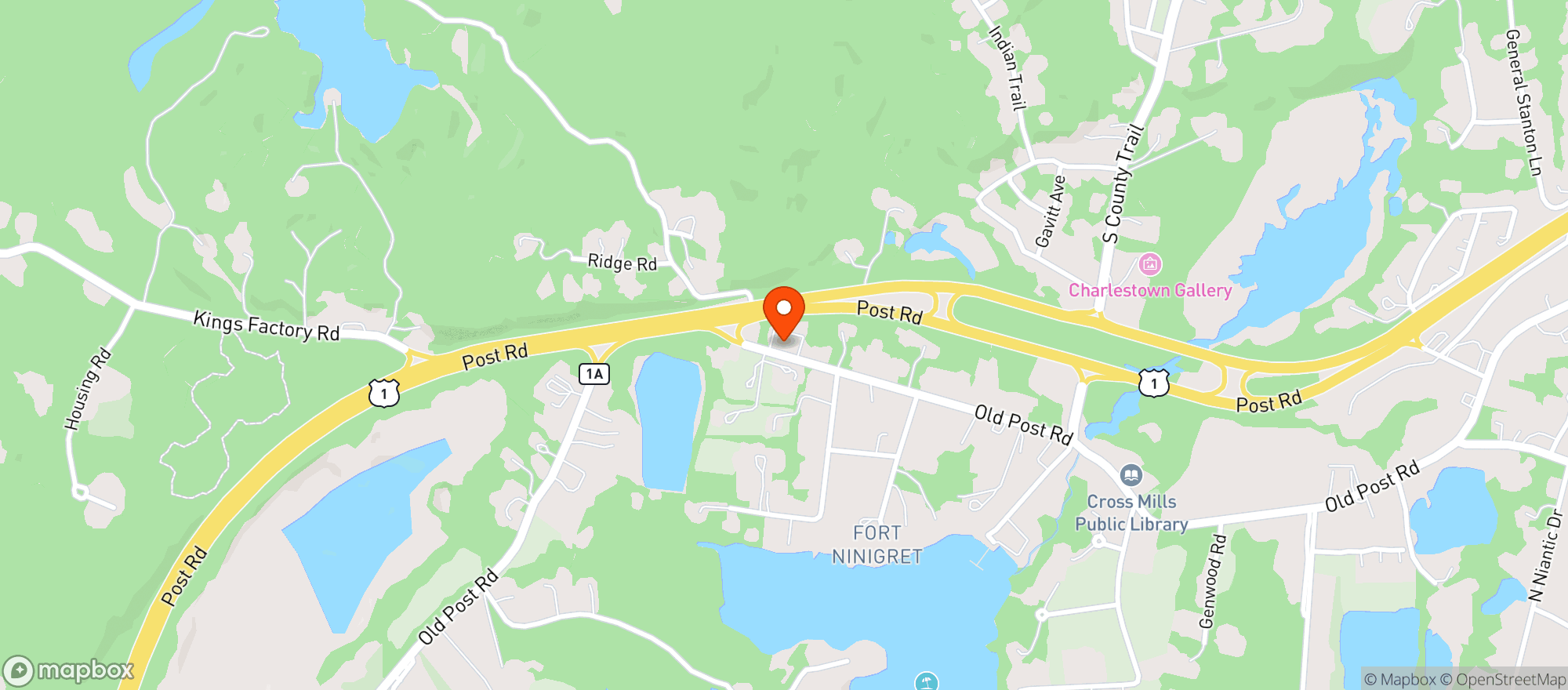 Map showing Charlestown Package Store