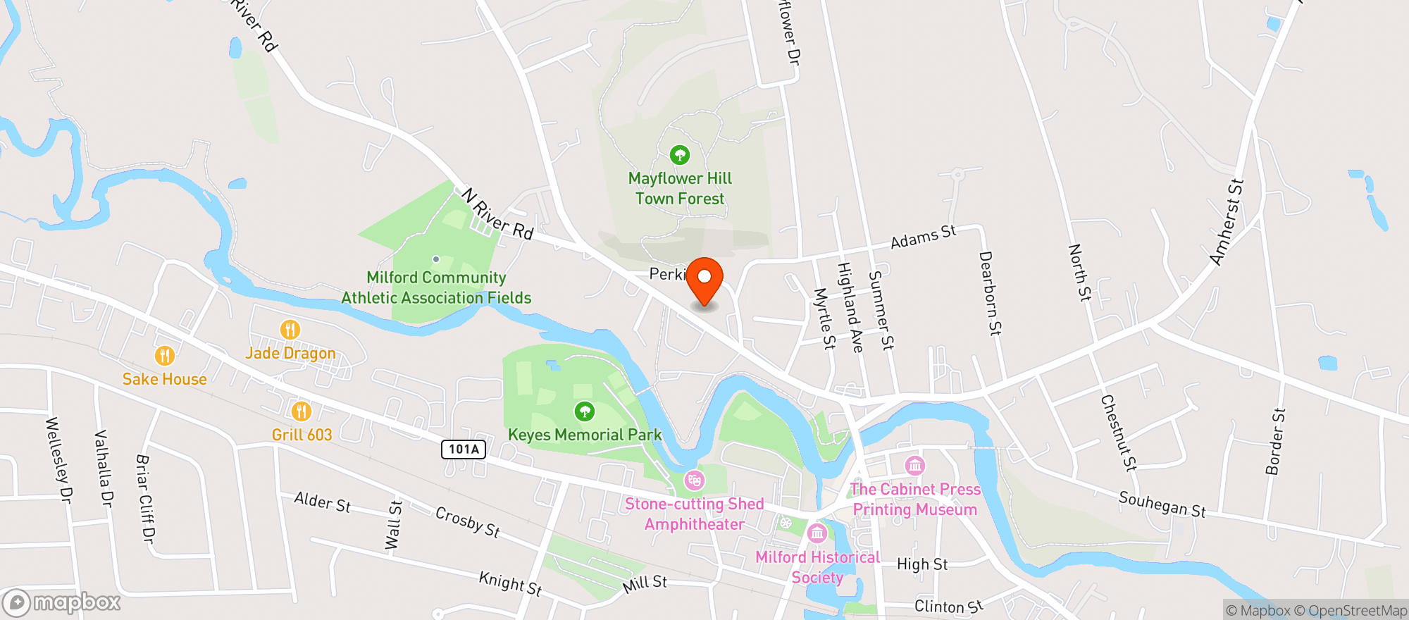 Map showing Sun Mart