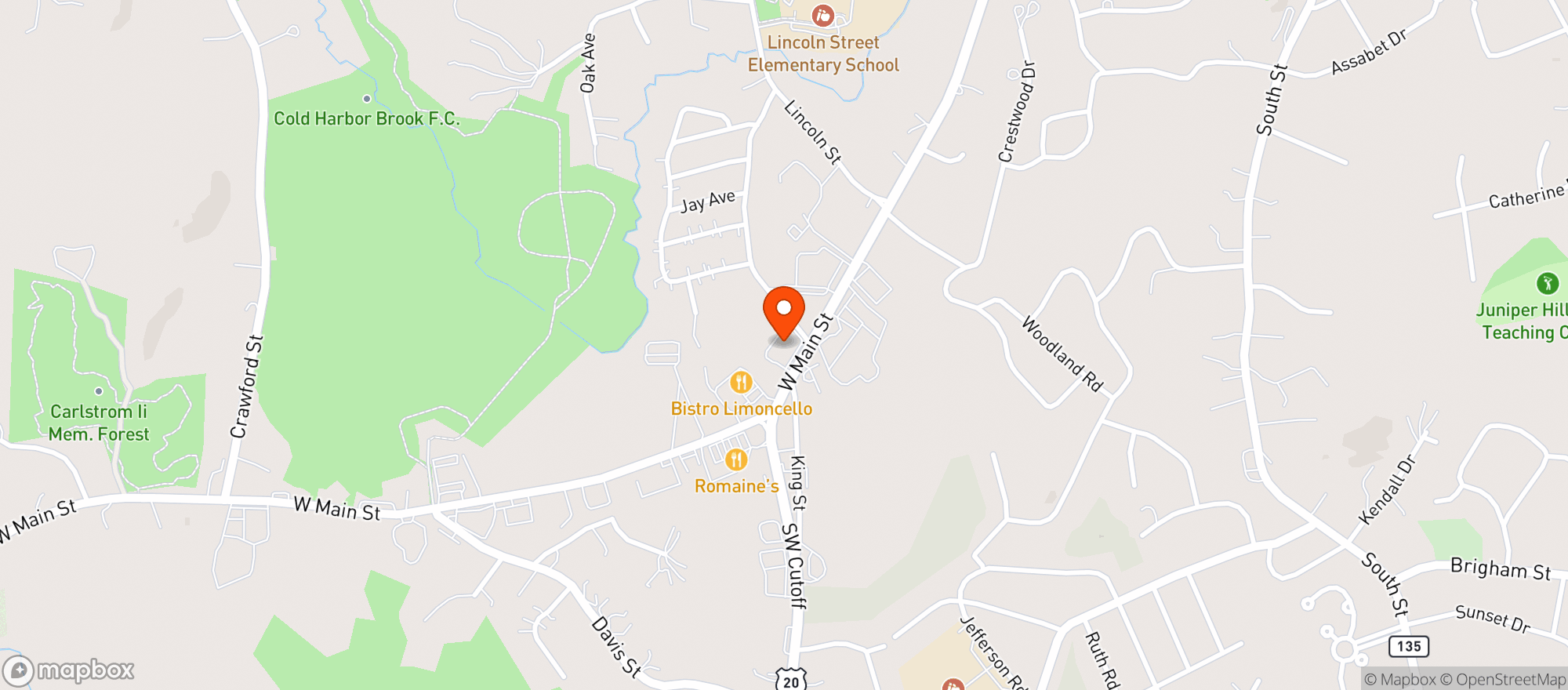 Map showing Brother's Liquor Northborough